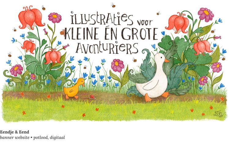 Eendje & Eendbanner website • potlood, digitaal