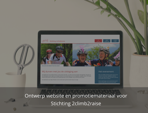 Ontwerp website en promotiemateriaal voor Stichting 2climb2raise